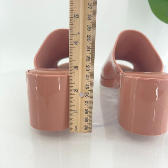 Melissa Women's Mule II Sandal Size 9 Mule Slide Nude Jelly PVC Block Heel Shoe - Picture 9 of 13